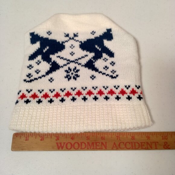 Vintage 1990s Ski Beanie Boggin Winter Hat Small Acrylic Knit Skiers Nordic - Picture 10 of 11